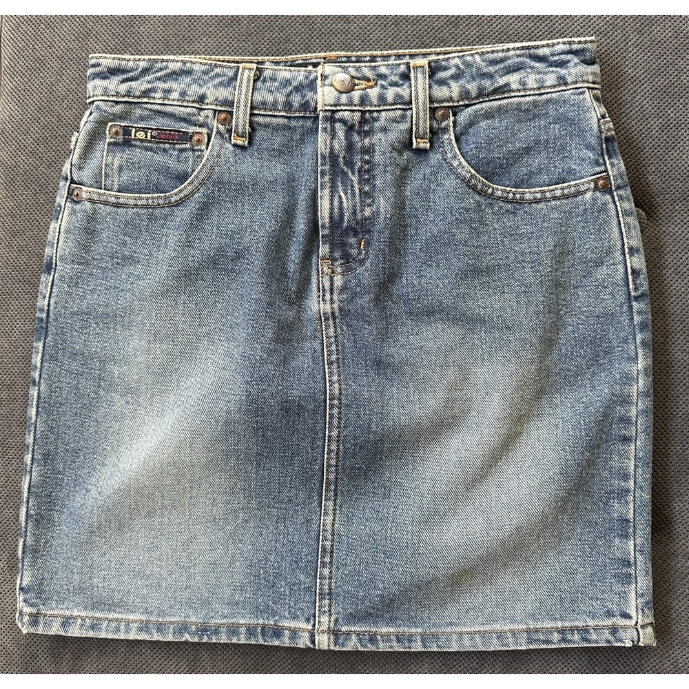 LEI Women's Vintage‎ 90's Denim Mini Skirt Blue Cotton Y2K Size 5